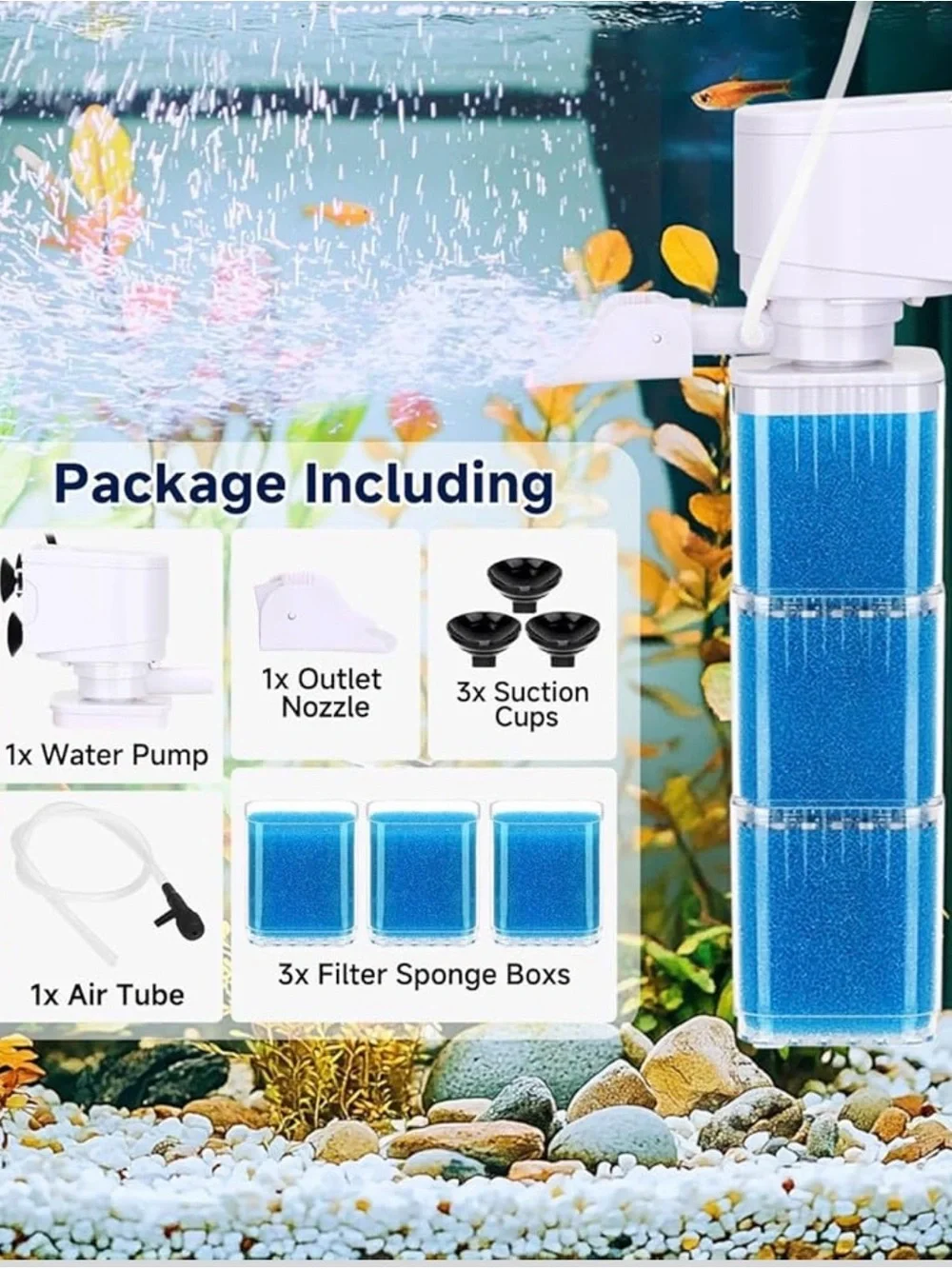 4-IN-1 Aquarium Power Filter, new